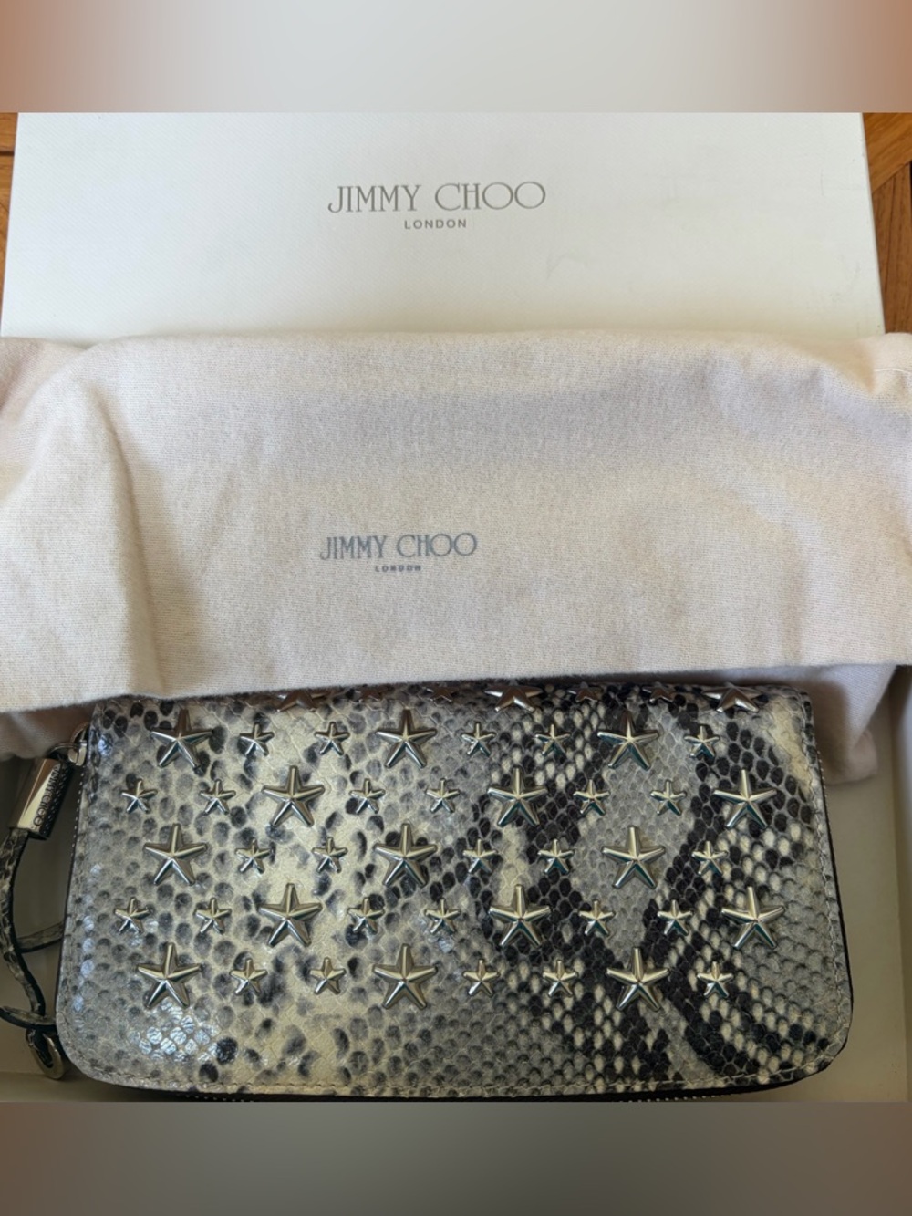 Jimmy Choo Python Embossed Star Wallet - Picture 2 of 8